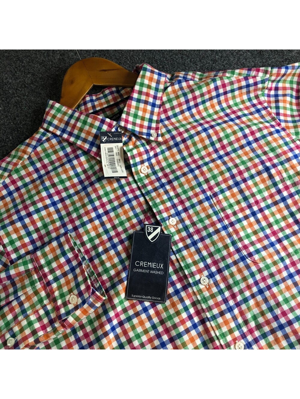 Daniel Cremieux Shirt Mens XL Button Colorful Check Long Sleeve Button Down OCBD